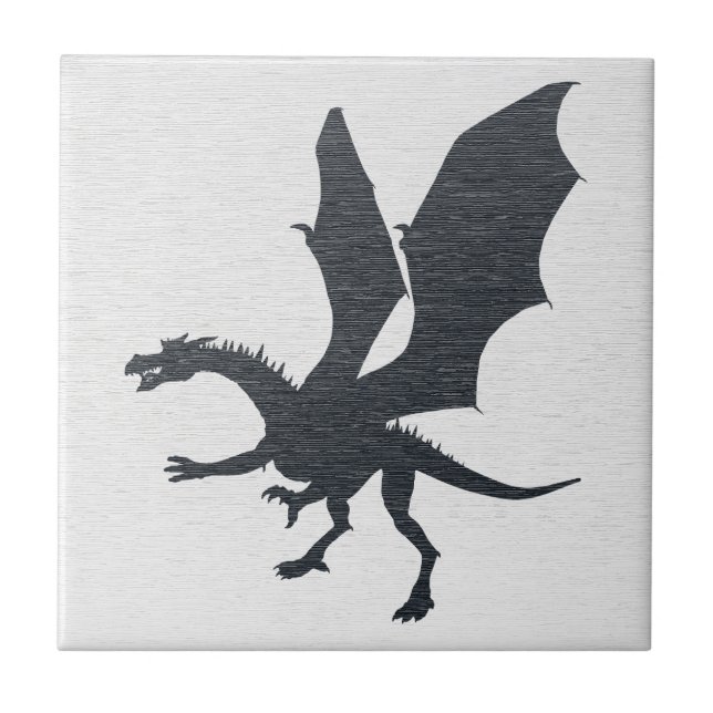 Gothic-Drachen-Silhouette Fliese (Vorderseite)