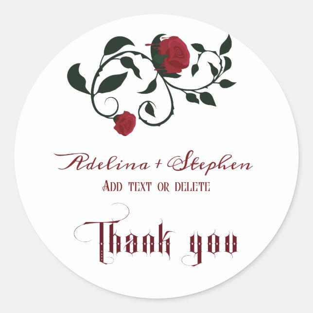 Gothic Dripping Bloody Rose Moody Wedding Runder Aufkleber (Vorderseite)