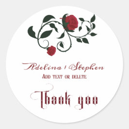 Gothic Dripping Bloody Rose Moody Wedding Runder Aufkleber