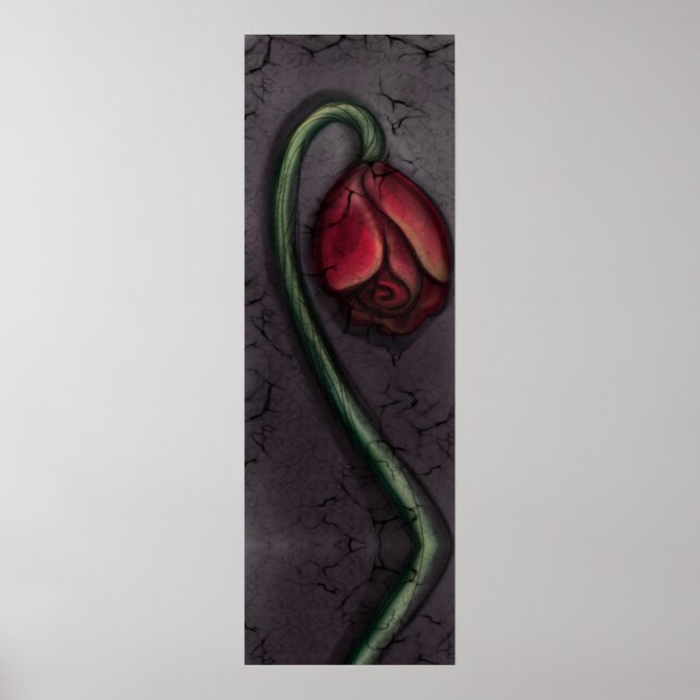 Gothic Dying Rose Spuk House Art Poster (Vorne)