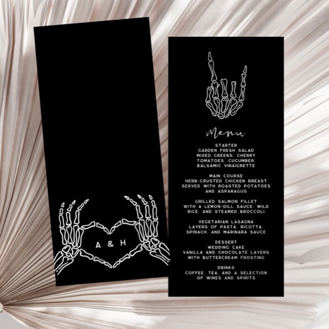 Gothic Edgy Wedding Dinner Menu Menükarte (Von Creator hochgeladen)