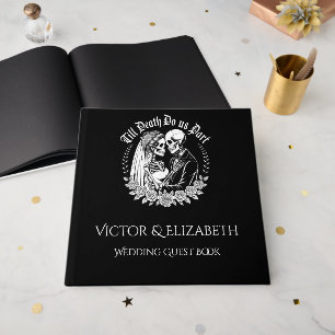 Gothic Elegant bis zum Tod Schwarz-Weiß-Hochzeit Gästebuch