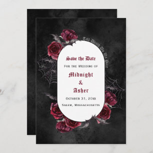 Gothic Elegant Black Till Death Do us Part Save The Date