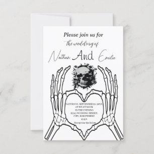 Gothic Elegant Skull Hochzeit Einladung