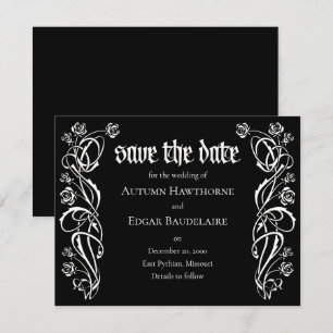 Gothic Elegante Rosen Hochzeit Save The Date