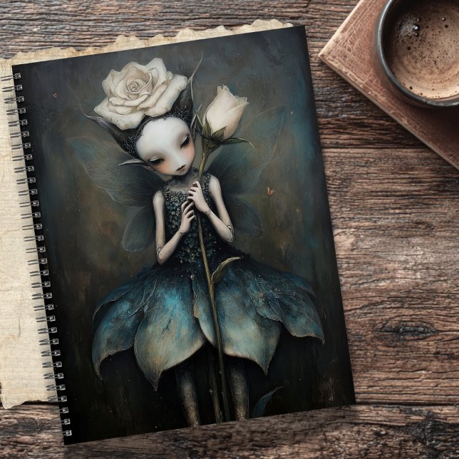 Gothic Enchanted Fairy Holding White Rose Planer (Von Creator hochgeladen)
