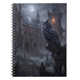 Gothic Eule Dunkle Nacht Kunst Druck Notizblock