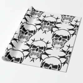 Gothic Evil Skulls BLACK AND WHITE WRAPPPAPIER Geschenkpapier