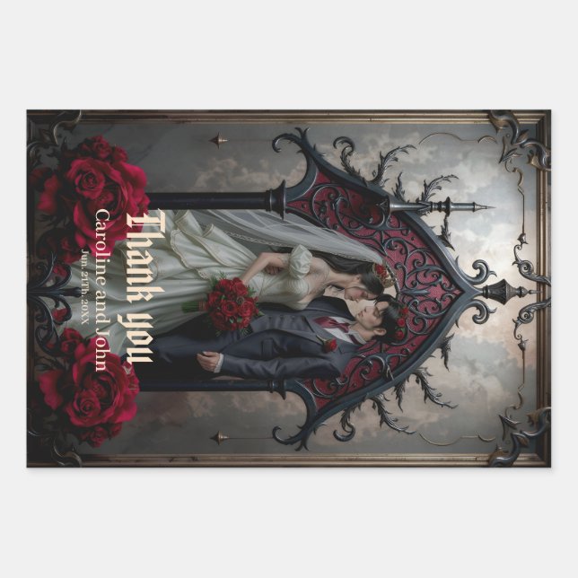 Gothic Ewige Liebe  Geschenkpapier Set (Vorderseite)
