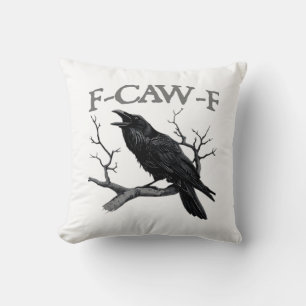 Gothic F-Caw-F Lustiger Krähen Humor Essential Vin Kissen