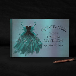 Gothic Fairy Aquamarin Gown | Deep Midnight Green  Gästebuch