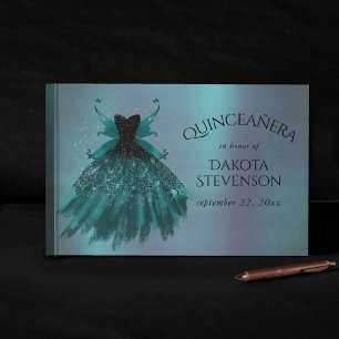Gothic Fairy Aquamarin Gown Deep Midnight Green Gästebuch