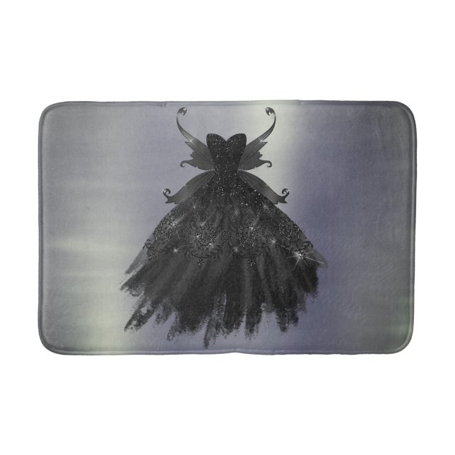 Gothic Fairy Black Gown | Vampy Goth Glam Sheen Badematte (Vorderseite)