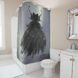 Gothic Fairy Black Gown | Vampy Goth Glam Sheen Duschvorhang