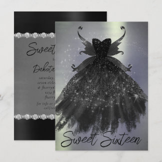 Gothic Fairy Black Gown | Vampy Goth Glam Sheen Einladung