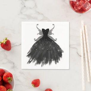Gothic Fairy Black Gown Vampy Goth Glam Sheen Serviette