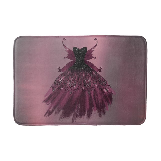 Gothic Fairy Fuchsia Gown | Punk Rock Pink Magenta Badematte (Vorderseite)