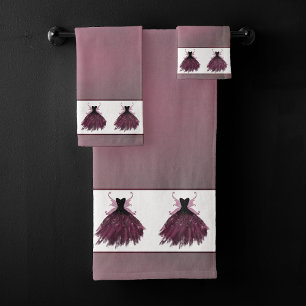Gothic Fairy Fuchsia Gown   Punk Rock Pink Magenta Badhandtuch Set