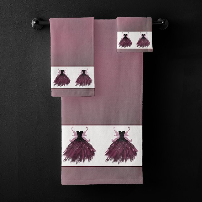 Gothic Fairy Fuchsia Gown | Punk Rock Pink Magenta Badhandtuch Set (Von Creator hochgeladen)