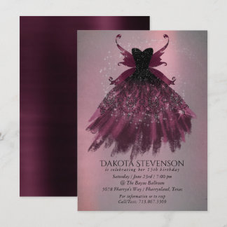 Gothic Fairy Fuchsia Gown | Punk Rock Pink Magenta Einladung