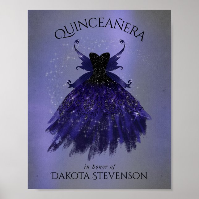 Gothic Fairy Gown | Brilliant Royal Lila Violet Poster (Vorne)