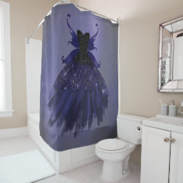 Gothic Fairy Indigo Gown | Deep Royal Lila Sheen Duschvorhang