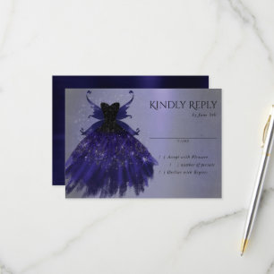 Gothic Fairy Indigo Gown   Deep Royal Lila Sheen RSVP Karte