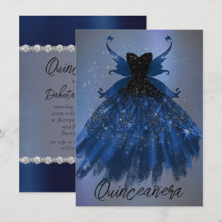 Gothic Fairy Navy Gown | Deep Cobalt Blue Sheen Einladung
