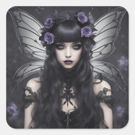 Gothic Fairy Quadratischer Aufkleber