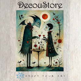 Gothic Fairy Tale Couple Decoupage Seidenpapier