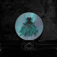 Gothic Fairy Teal Gown | Deep Midnight Green Sheen