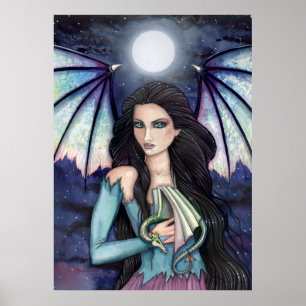 Gothic Fairy und Drachen Poster Molly Harrison