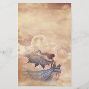 Gothic Fairy Vampire in Clouds Stationary Briefpapier