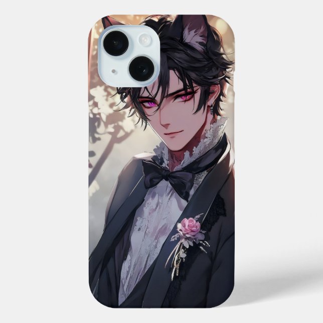 Gothic Fantasy Anime Catboy Case-Mate iPhone Hülle (Rückseite)