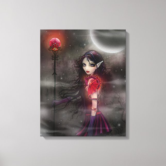 Gothic Fantasy Dragon Fairy Gallery Wrapped Canvas Leinwanddruck (Vorderseite)