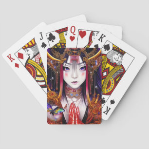 Gothic Fantasy Japanisches Mädchen mit schönen Aug Spielkarten