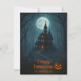 Gothic Fantasy | Spuk Schloss & Misty Monte Lago M Postkarte