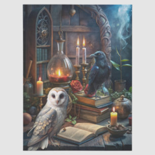 Gothic Fantasy Tarot Kartenleserzimmer & Weiße Eul Seidenpapier