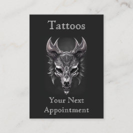 Gothic Fantasy Wolf Skull Black & Silv Ernennung Visitenkarte