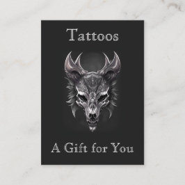 Gothic Fantasy Wolf Skull Black & Silver Geschenk Visitenkarte