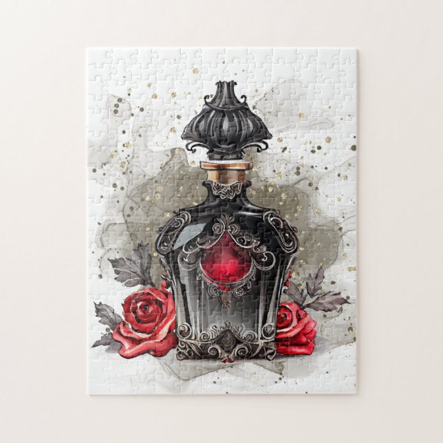 Gothic Fashion Viktorianisch Parfümflasche mit Ros (Vertikal)