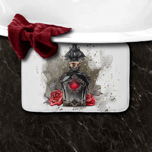 Gothic Fashion Viktorianisch Parfümflasche mit Ros Badematte