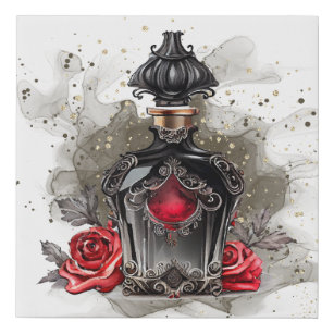 Gothic Fashion Viktorianisch Parfümflasche mit Ros Künstlicher Leinwanddruck