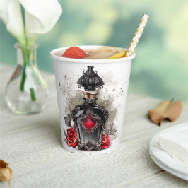 Gothic Fashion Viktorianisch Parfümflasche mit Ros Pappbecher