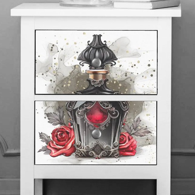 Gothic Fashion Viktorianisch Parfümflasche mit Ros Seidenpapier (Von Creator hochgeladen)