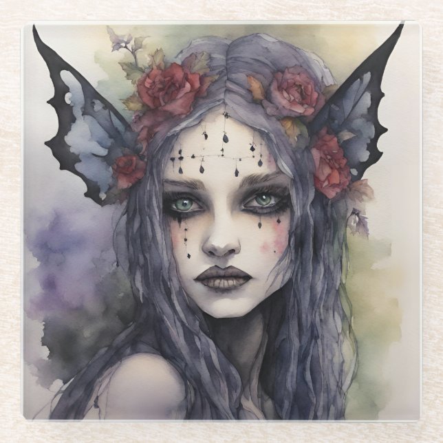 Gothic Fee Jewlery Keepake Box Glasuntersetzer (Vorderseite)