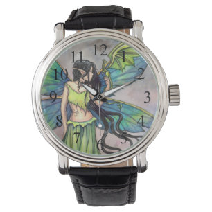 Gothic-Feen- und Drachen-Mystik-Fantasy-Kunst Armbanduhr