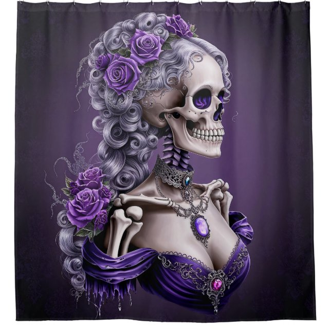 Gothic Female Skeleton Duschvorhang (Vorderseite)