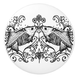 Gothic Fish Anatomy Ceramic Knob Keramikknauf