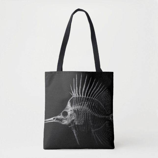 Gothic Fish Skeleton X-Ray Tote Bag (Devant)